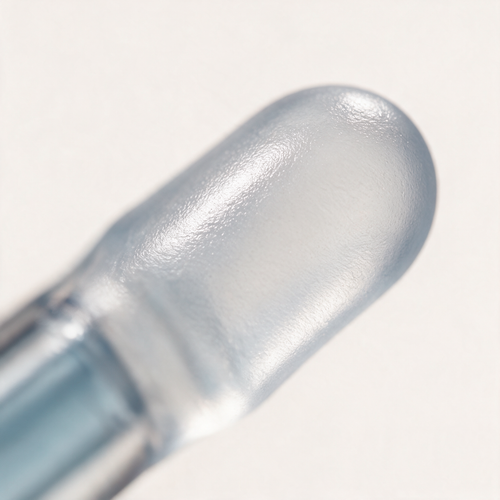 Gros plan macro sur l'embout en gel souple